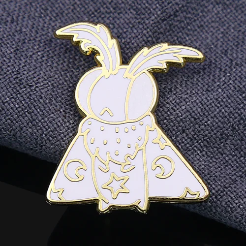 White Lunar Moon Moth Enamel Pins