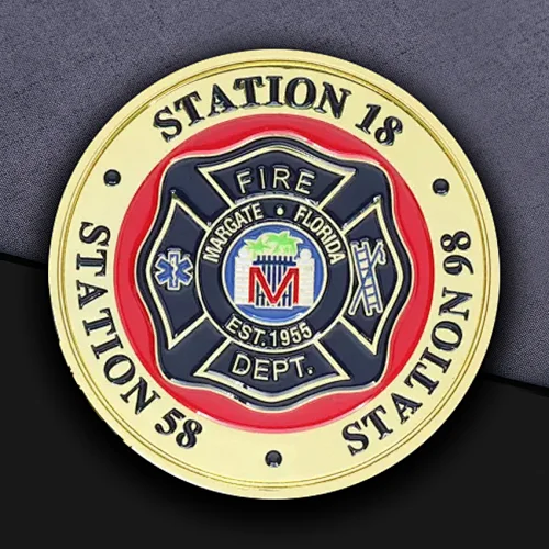 Margate Florida Fire Station Custom Coins