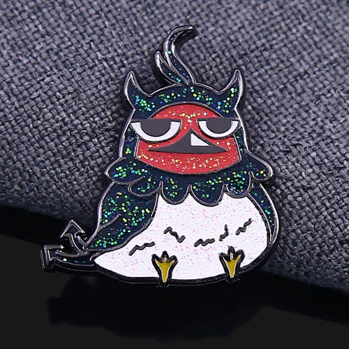 Bird Glitter Enamel Pins