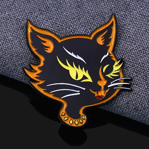 Black Cat Enamel Pins