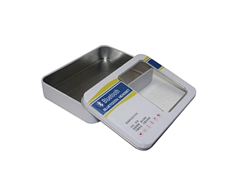 Factory Wholesale 115*85*22mm Rectangular Printed Tin Box Charge Bank Card Metal Tin Box with Window For Craft Packing