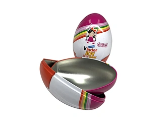 Factory Wholesale Custom Egg Shaped Baking Tins Christmas Metal Packing Metallic Gift Boxes For Easter