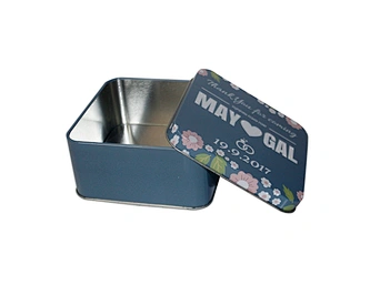Custom Printed Tin Box Food Grade Cookie Candy Tin Box With Lids 113*113*40MM Square Christmas Gift Packaging Tin Box