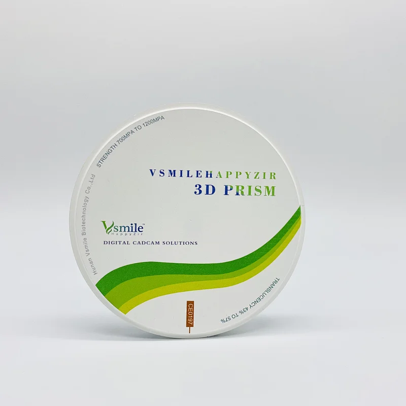 Vsmile 98mm Dental Prism Disc 3d about zircon  For Aesthetic Crown 12 Units long bridge with Open CADCAM System