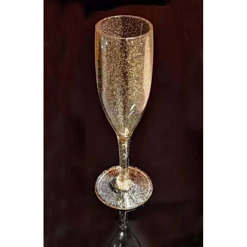 PS PLASTIC GLITTER CHAMPAGNE GLASS