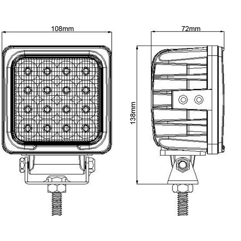 Tractors LED Headlight for Working 48W 4 inch