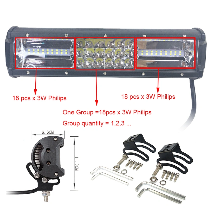 Truck car tractor 4x4 offroad driving LED Light Bar Triple Row