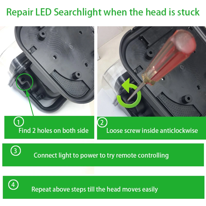 Repair LED Searchlight when the head is stuck