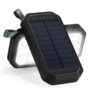 Wireless 8000mAh Solar Power Bank with 16 Units LED Lighting