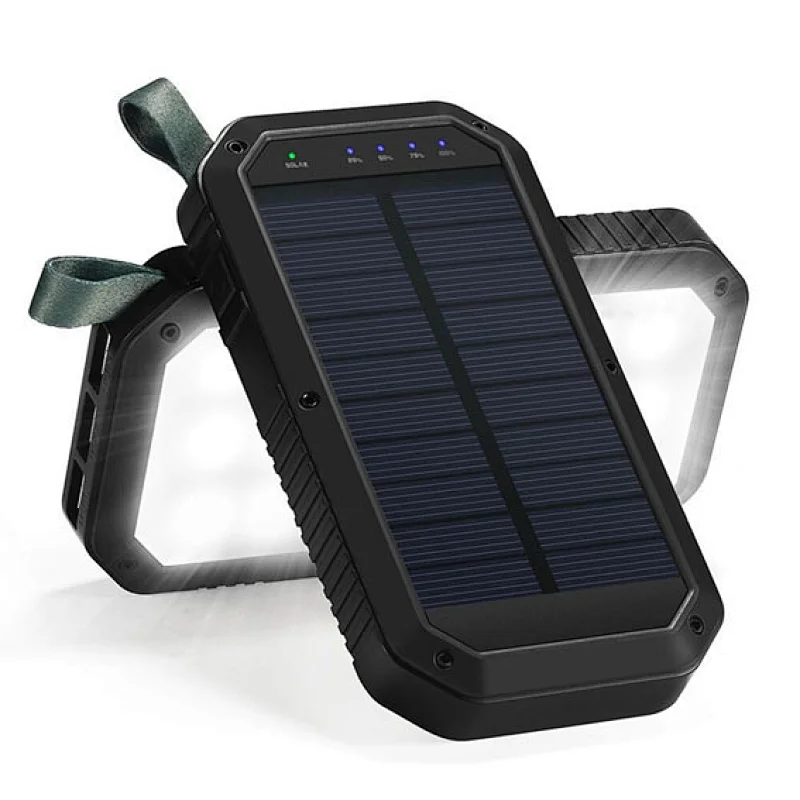 Wireless 8000mAh Solar Power Bank with 16 Units LED Lighting