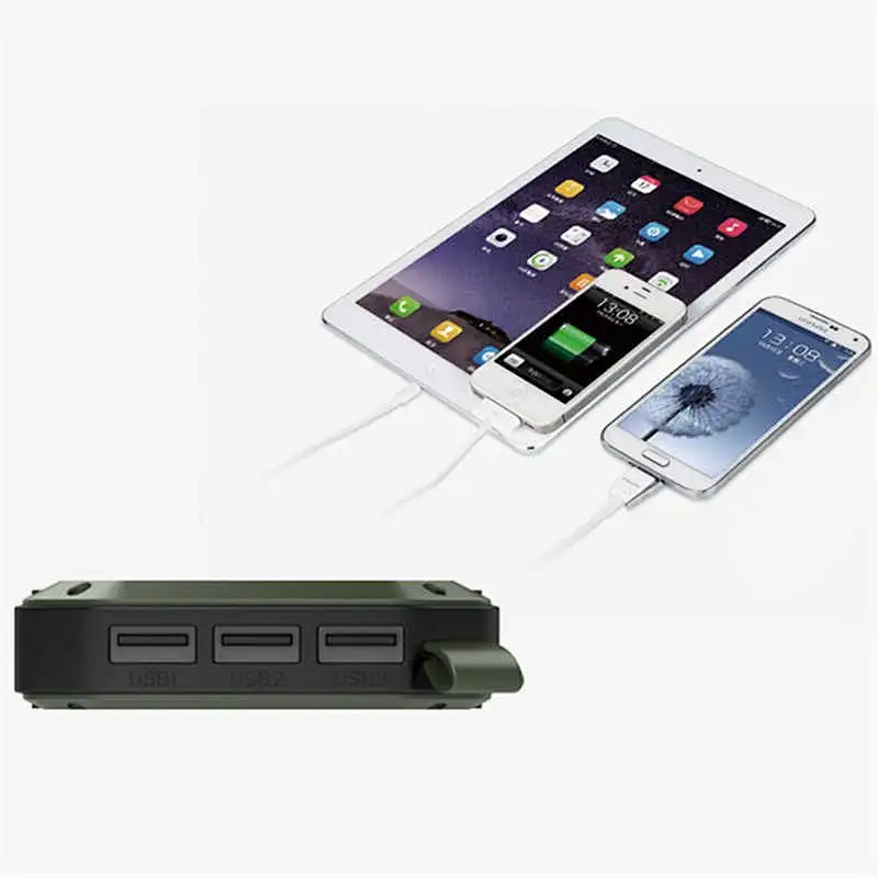 Wireless 8000mAh Solar Power Bank with 16 Units LED Lighting