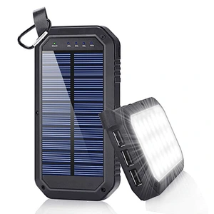 Беспроводной аккумулятор на солнечной батарее емкостью 8000 мАч с 16 светодиодным освещением