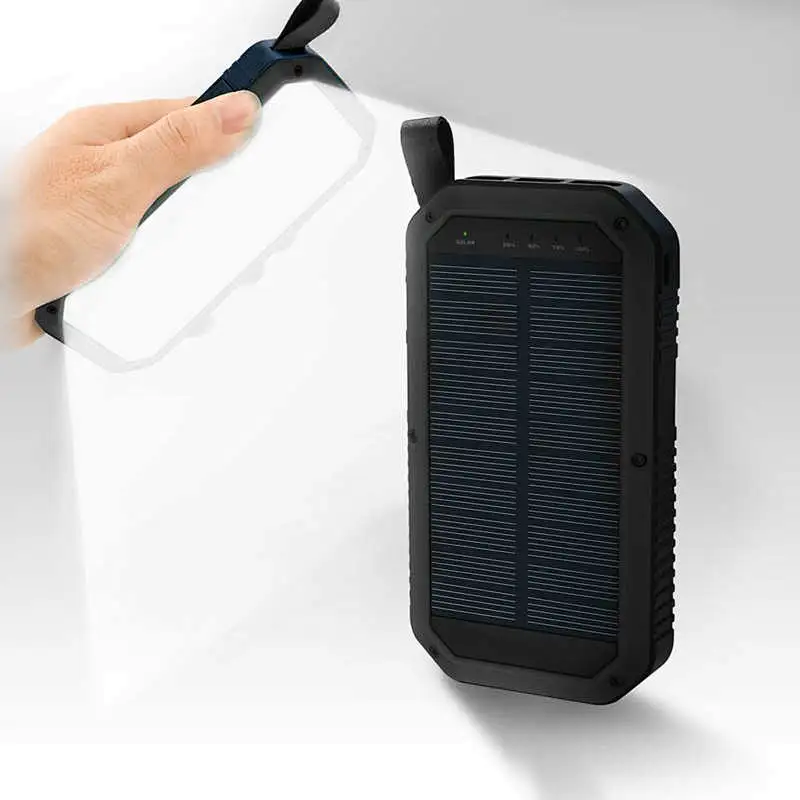Wireless 8000mAh Solar Power Bank with 16 Units LED Lighting