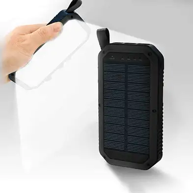 Wireless 8000mAh Solar Power Bank with 16 Units LED Lighting