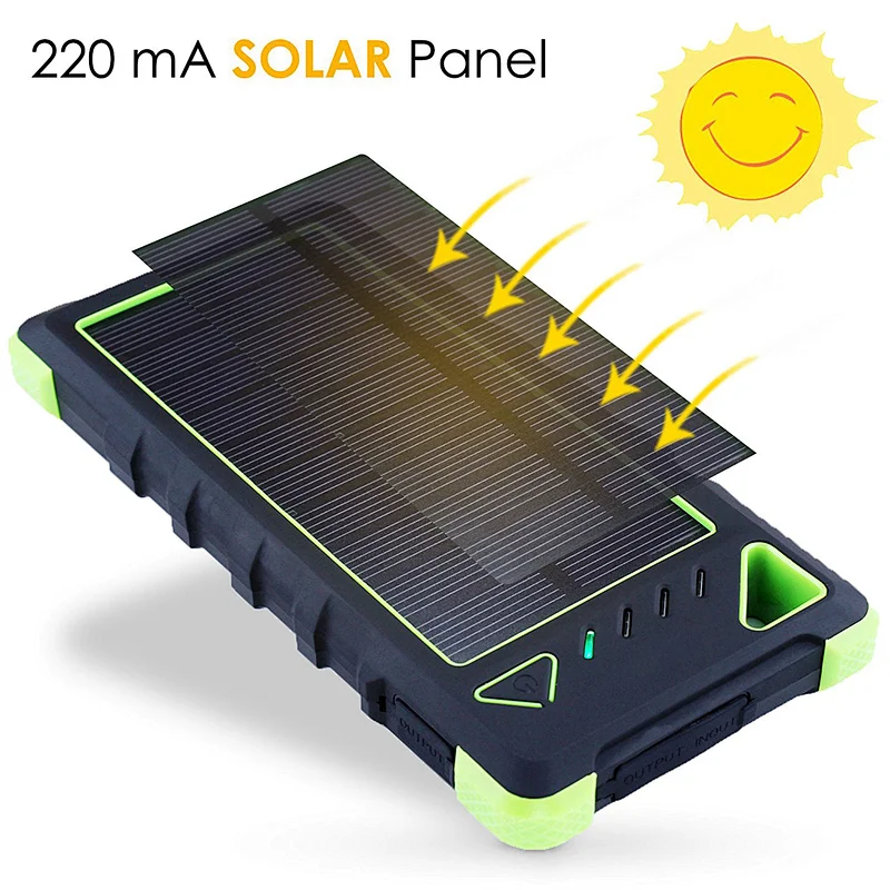 Water-resistant Outdoor Solar Power Bank 8000mAh