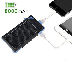 Banco de energía solar al aire libre resistente al agua 8000mAh