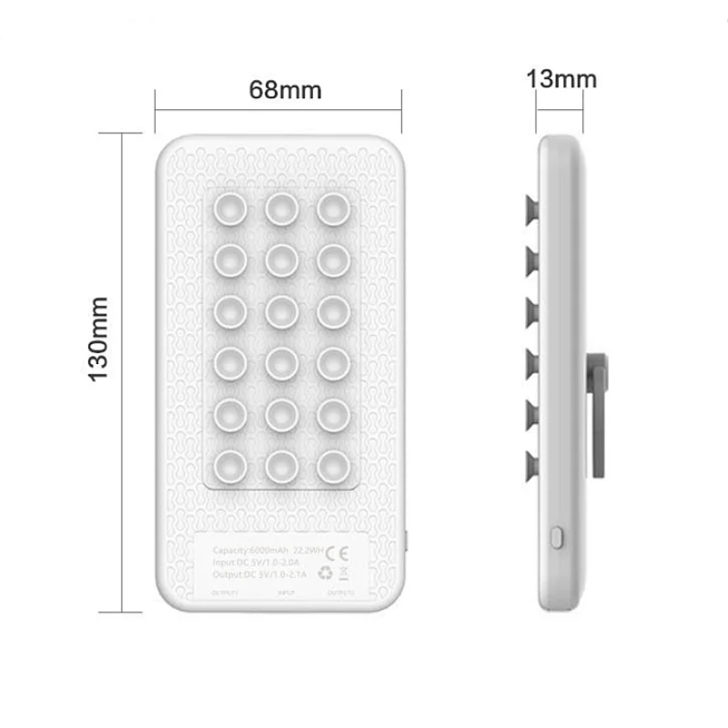 Suction-cup Ring Holder Luminous Power Bank 6000mAh