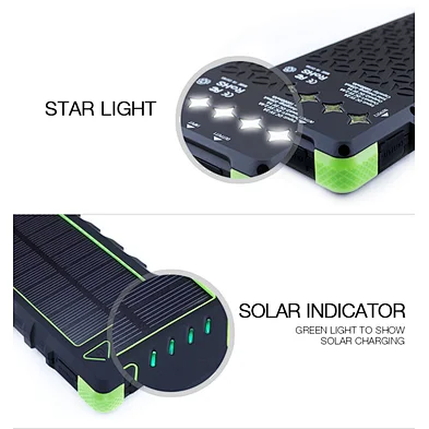 Rugged Water-proof Outdoor Solar Power Bank 16000mAh