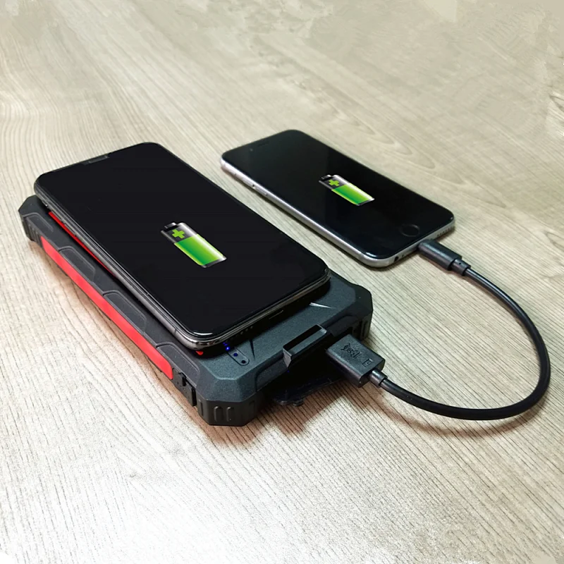Rugged Wireless Charging Solar Power Bank 16000mAh