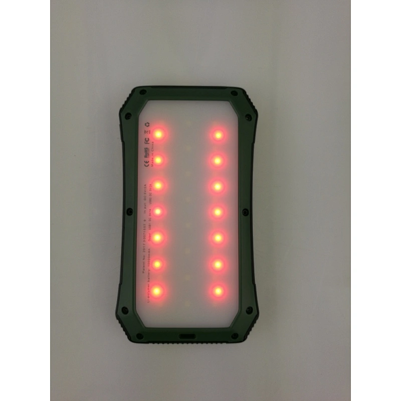 LEDキャンプライト付き10000mAhソーラーパワーバンク