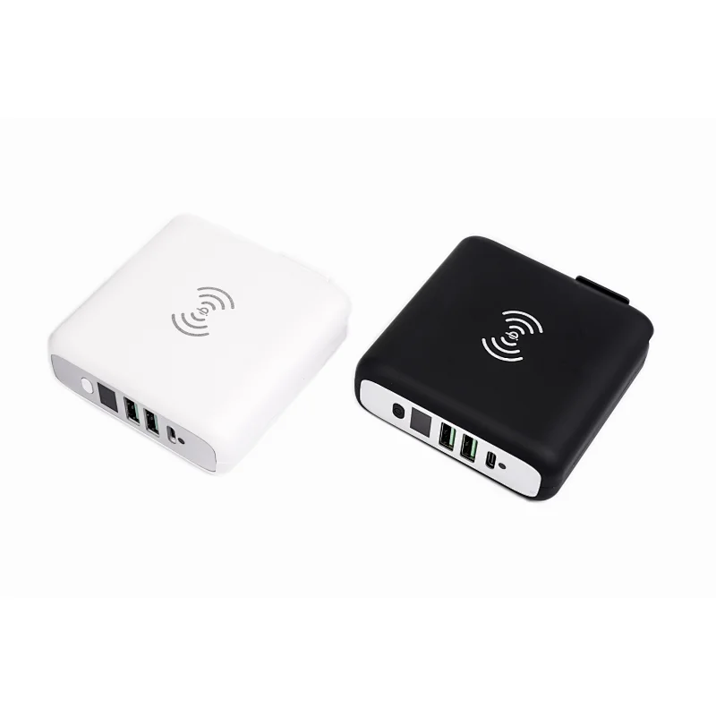 8000mAh Power Bank with Wireless Charger and Worldwide Travel Charger