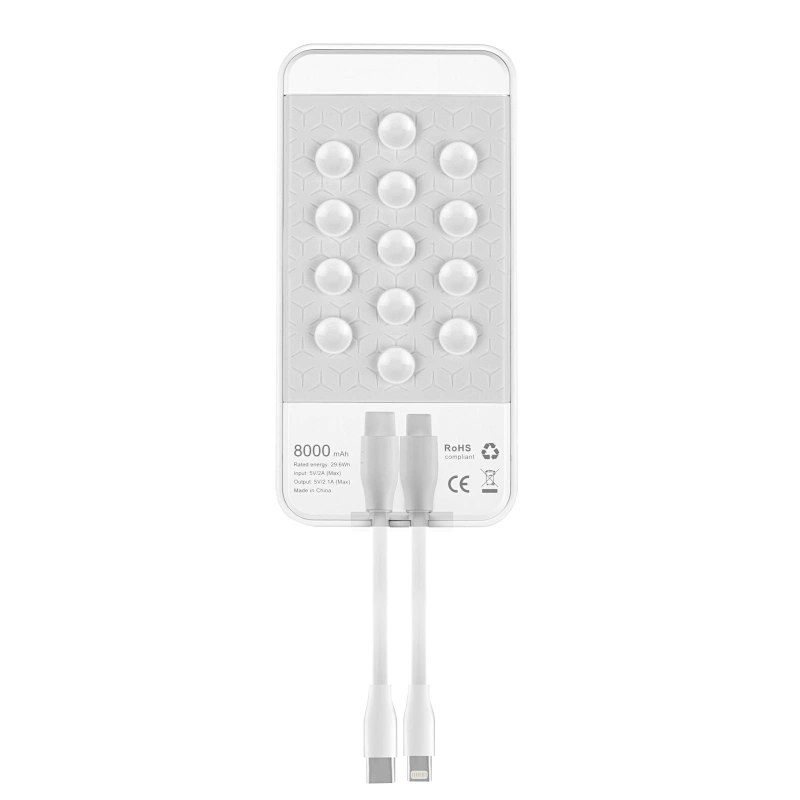 吸盤と充電ケーブルを備えた発光ワイヤレスパワーバンク