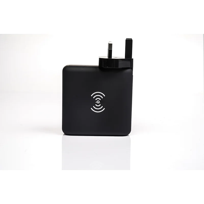 8000mAh Power Bank with Wireless Charger and Worldwide Travel Charger