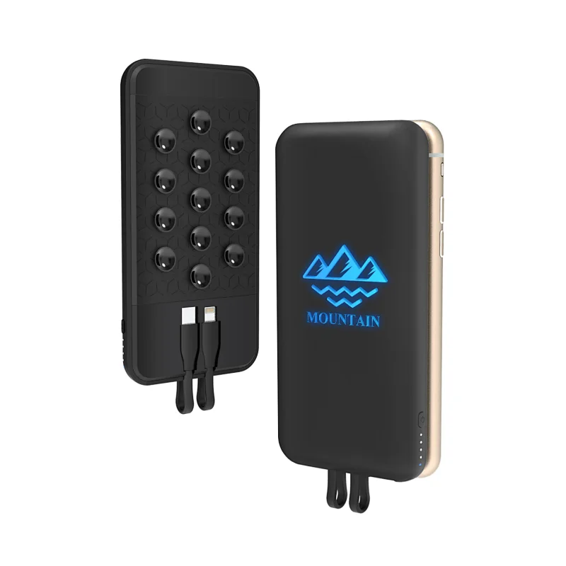 Luminous Wireless Power Bank with Suction Cups and Charging Cable