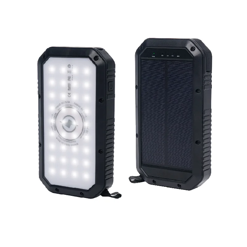 Banque d'énergie solaire extérieure 20000mAh avec lumières LED