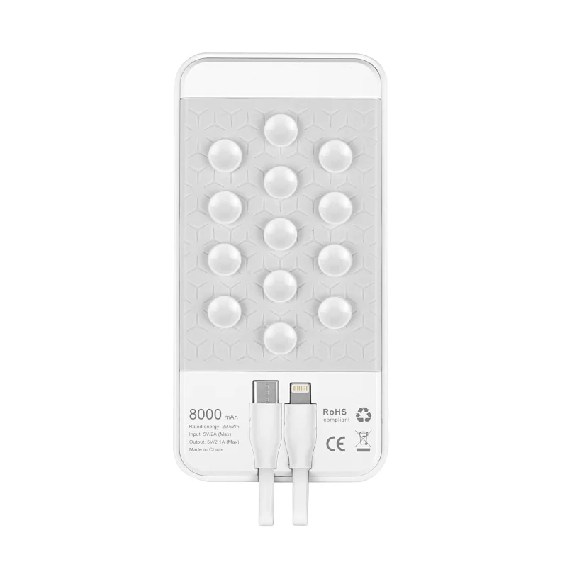Luminous Wireless Power Bank with Suction Cups and Charging Cable