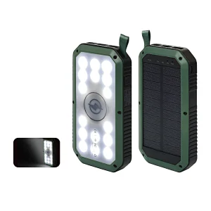 Banco de energía solar inalámbrico de 8000 mAh con iluminación LED de 16 unidades