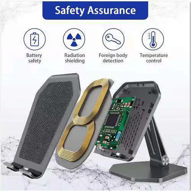 Metal Base Dual Coils Fast Wireless Charging Stand