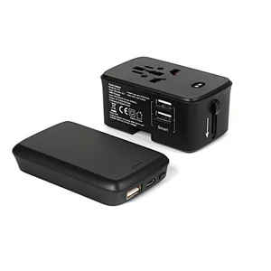 Worldwide travel adapter with detachable power bank