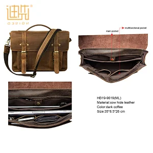 China customized hot fashion personalized design large crossbody leather messenger bag