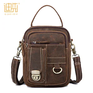 China hot selling customized cowhide leather men small sling crossbody shoulder bag