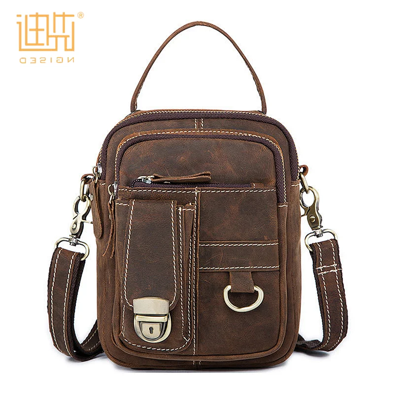 China hot selling customized cowhide leather men small sling crossbody shoulder bag