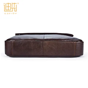 Wholesale customized high capacity cowhide leather durable men leather briefcase