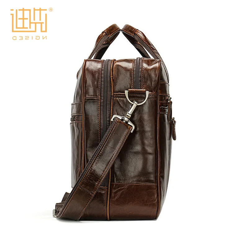 China best new arrival genuine card pockets cowhide leather business travel messenger bag