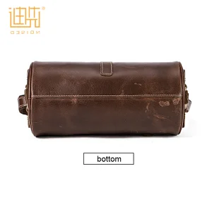 Lightweight and portable fashionable real cowhide leather shoulder cylinder shape crossbody bag