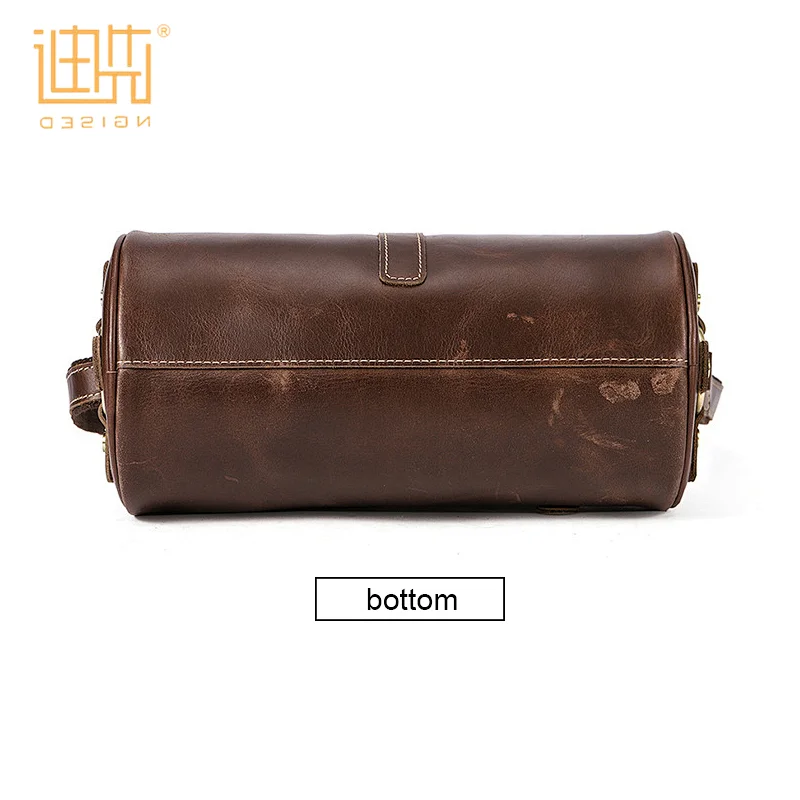 Lightweight and portable fashionable real cowhide leather shoulder cylinder shape crossbody bag