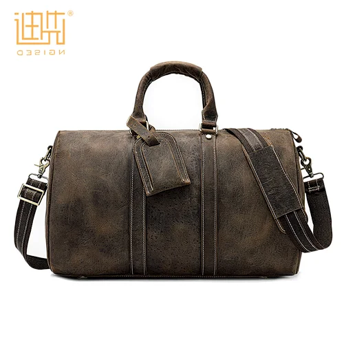 Wholesale hot sale multiple customized personalized cow hide leather strap shoulder travel bag