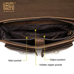 Manufacturers wholesale pu leather handmade handle shoulder messenger briefcase