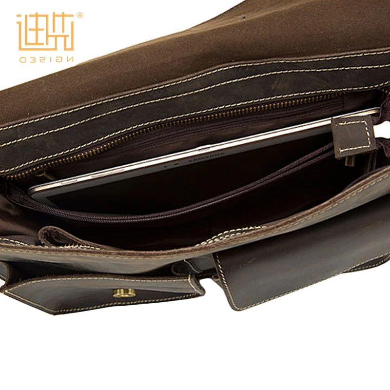 Latest designer fashion convertible shoulder cowhide leather laptop messenger bag