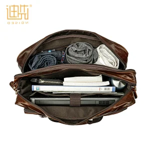 China best new arrival genuine card pockets cowhide leather business travel messenger bag