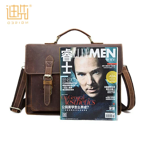 Manufacturers wholesale pu leather handmade handle shoulder messenger briefcase
