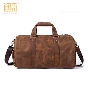 Eco-friendly high quality cheaper fashion cowhide leather large travel duffel bag