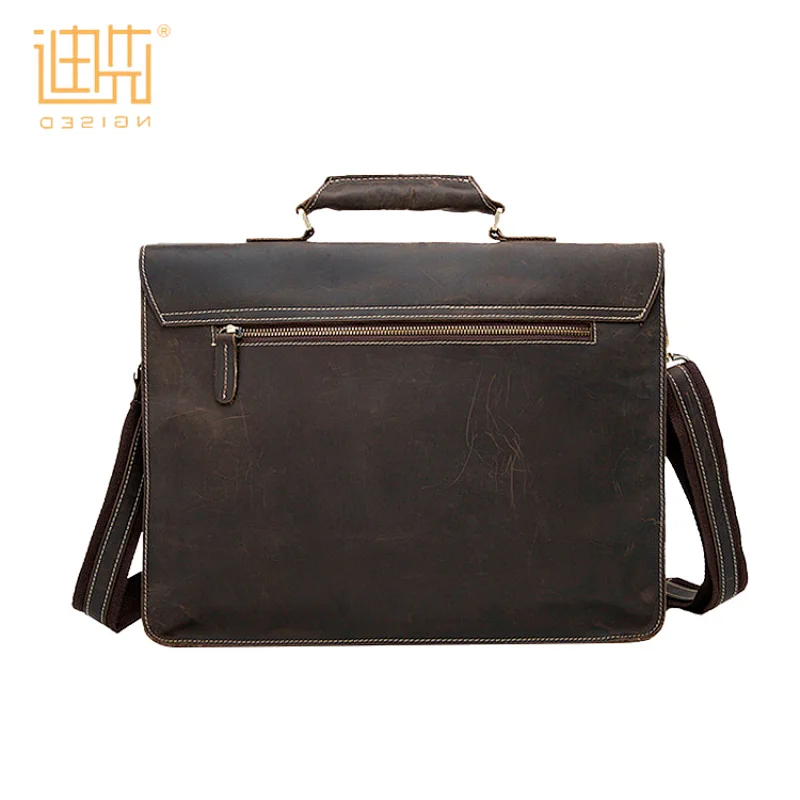 OEM custom fashion mens black coffee business office briefcase leather shoulder laptop messenger bag