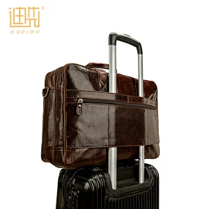 China best new arrival genuine card pockets cowhide leather business travel messenger bag