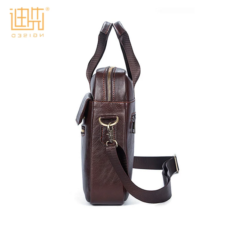 Wholesale customized high capacity cowhide leather durable men leather briefcase