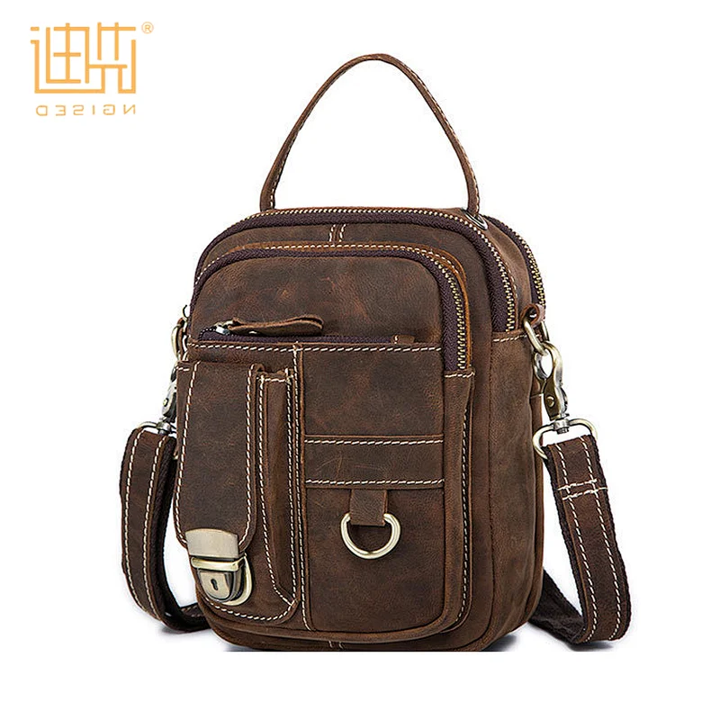 China hot selling customized cowhide leather men small sling crossbody shoulder bag